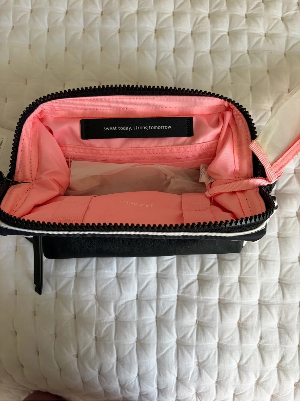 lululemon athletica Black and White Striped  Mind and Body Toiletry Kit